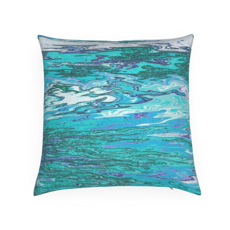 OCEAN RIPPLE CUSHION WITH QUOTE